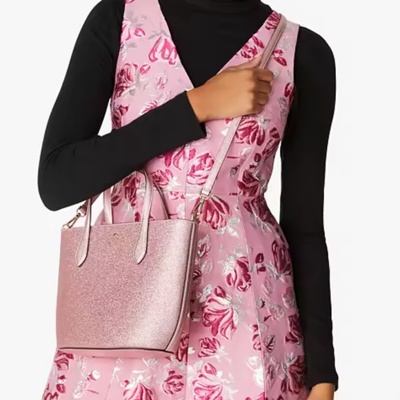 BRAND NEW WITH TAG NWT KATE SPADE GLIMMER SMALL SATCHEL IN MITTEN PINK GLITTER - Picture 8 of 8